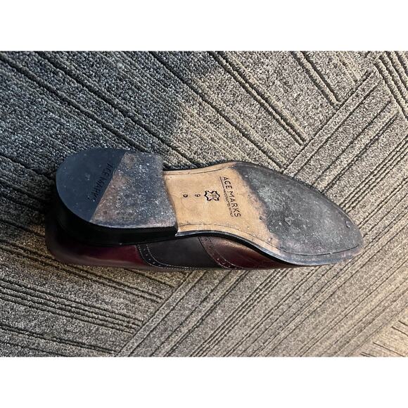Ace Marks Dress Shoes 9 Burgundy Oxblood & Grey Spectators Oxfords - Picture 8 of 9